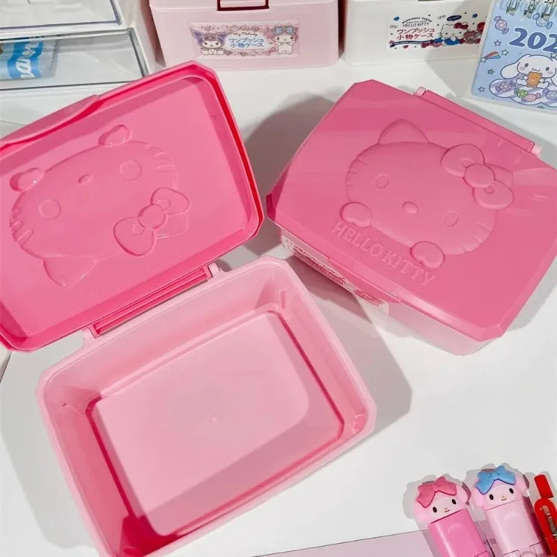 Kawaii Melody's Treasure Chest: Adorable Flip-Style Storage Box